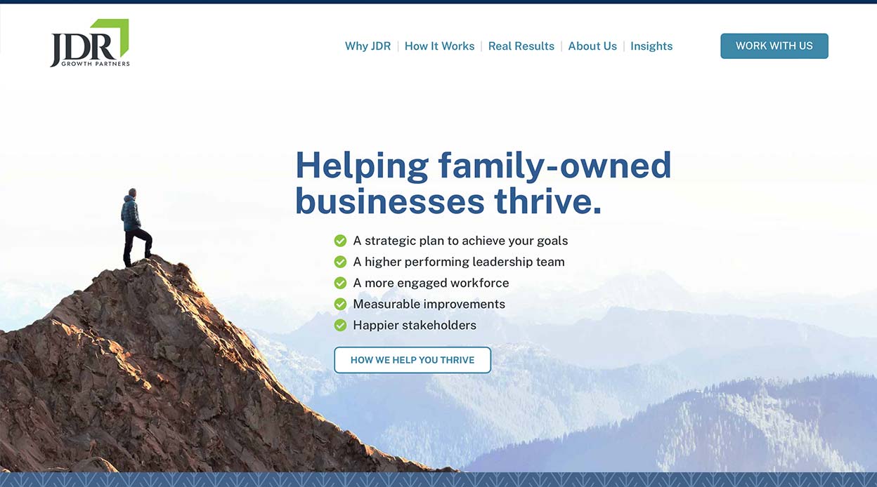 JDR Growth Partners website homepage